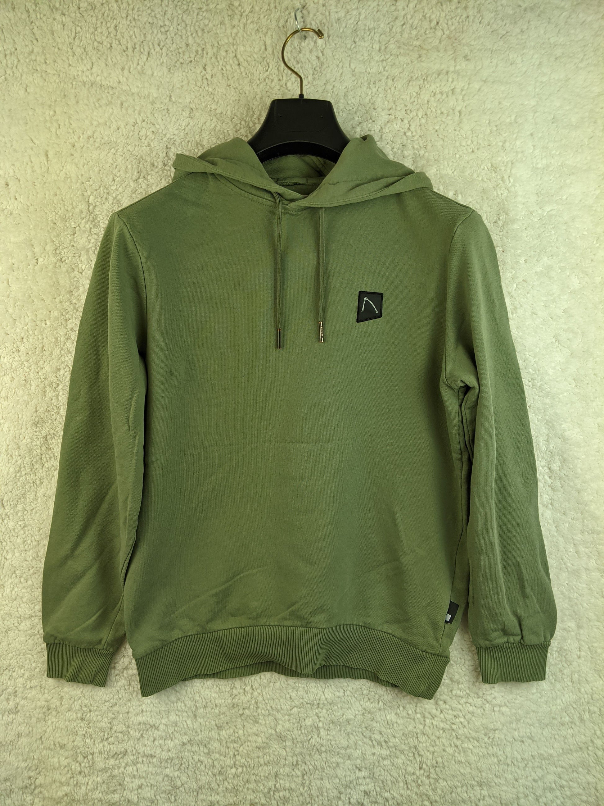 Olive green hoodie front view
