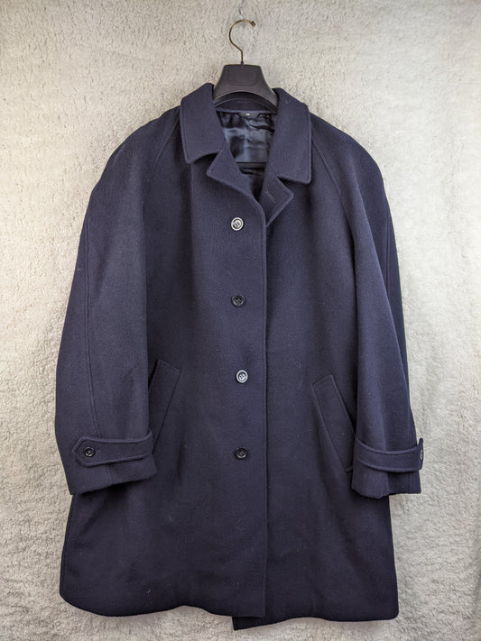 Front view of C&A navy wool coat