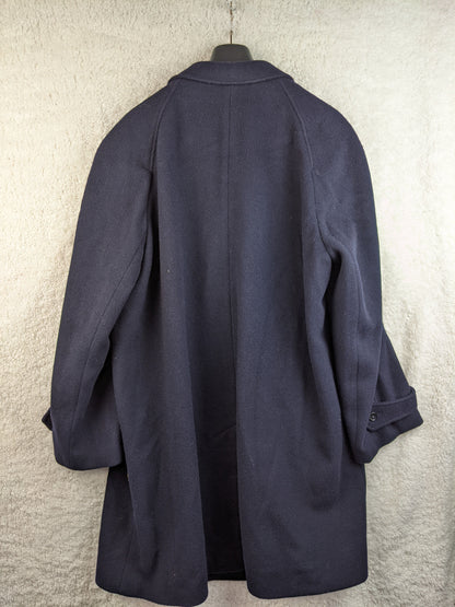 Back view of C&A navy wool coat