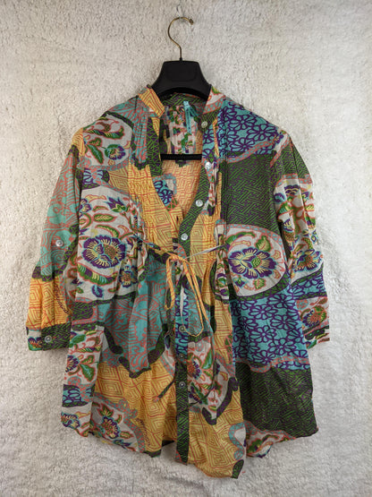 Front view of Fornarina multicolor bohemian blouse