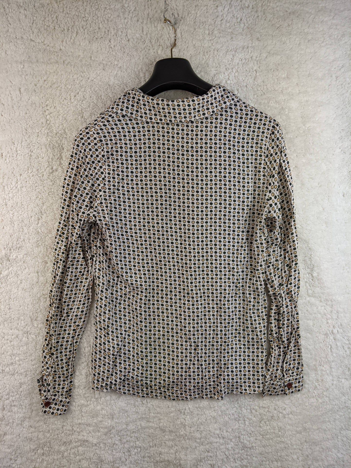 Back view of Smashed Lemon patterned blouse