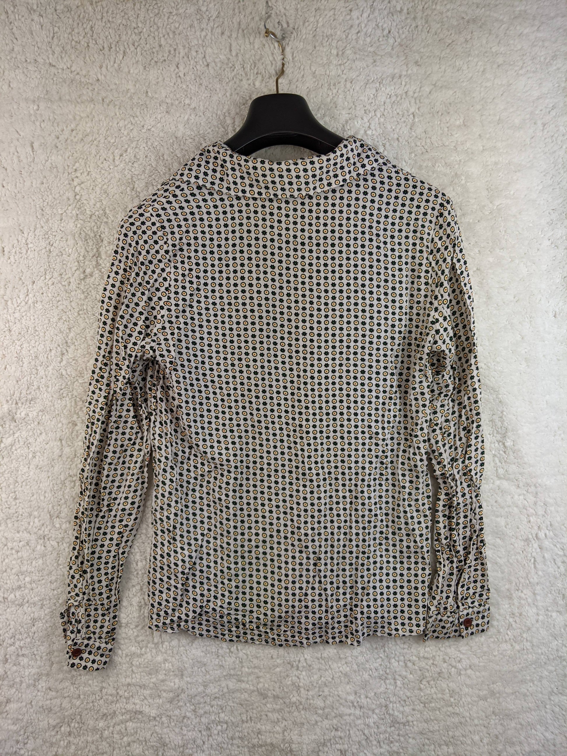 Back view of Smashed Lemon patterned blouse