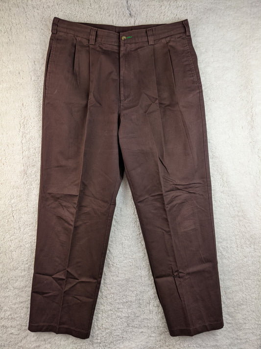 Front view of brown Tommy Hilfiger chino pants
