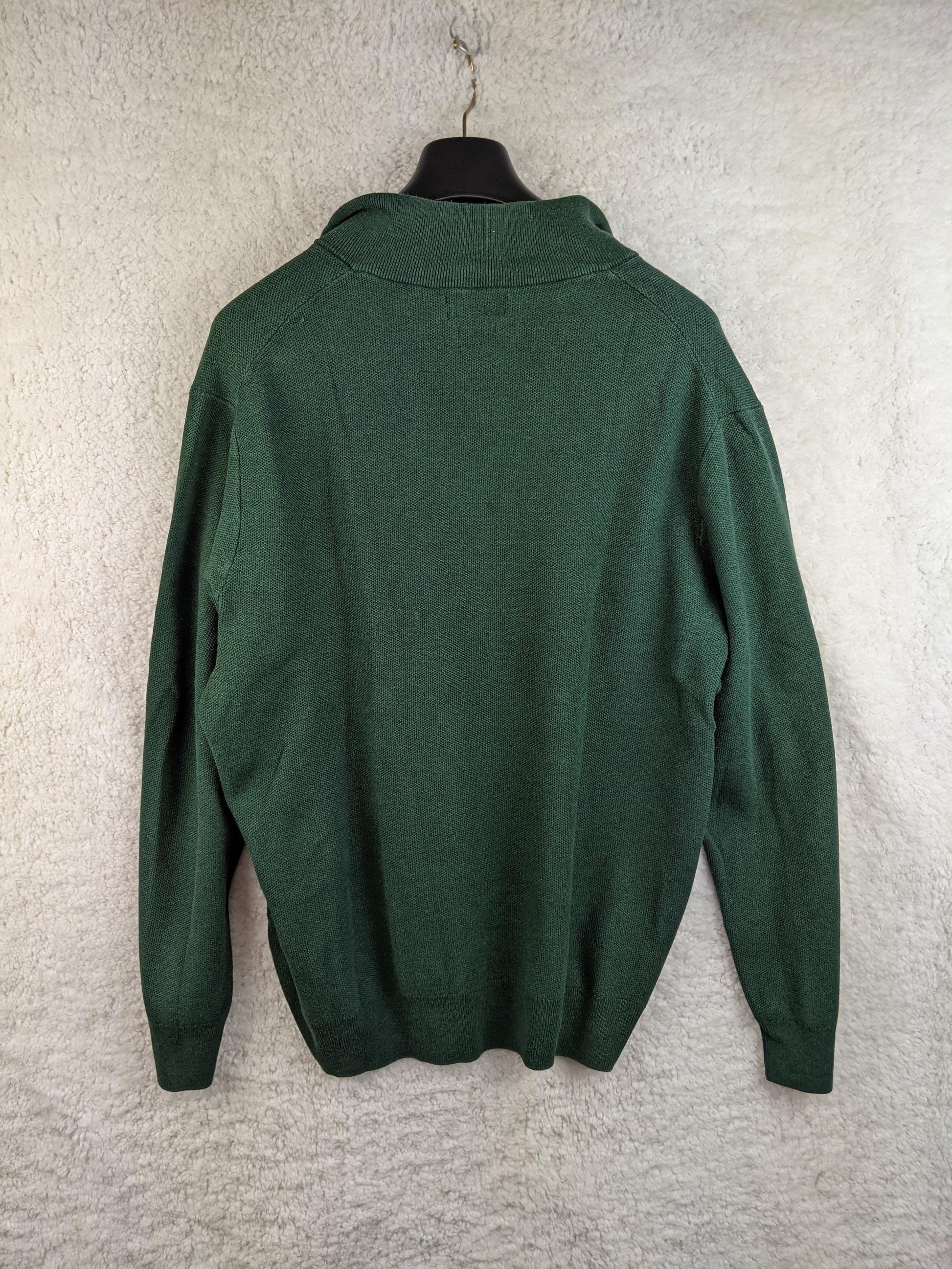 Back view of Polo Ralph Lauren green half-zip sweater
