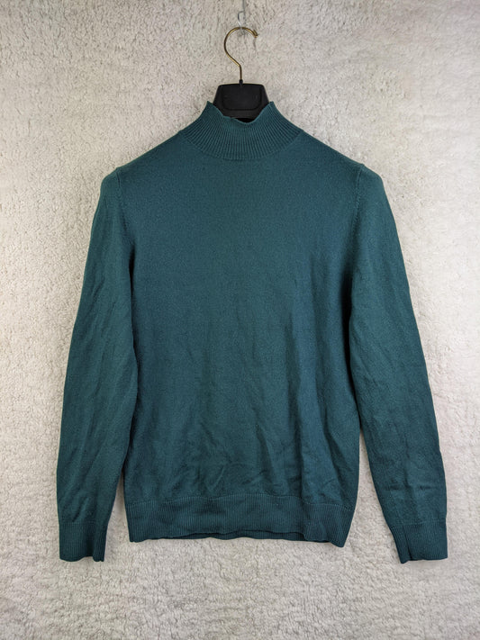 Green wool sweater front view
