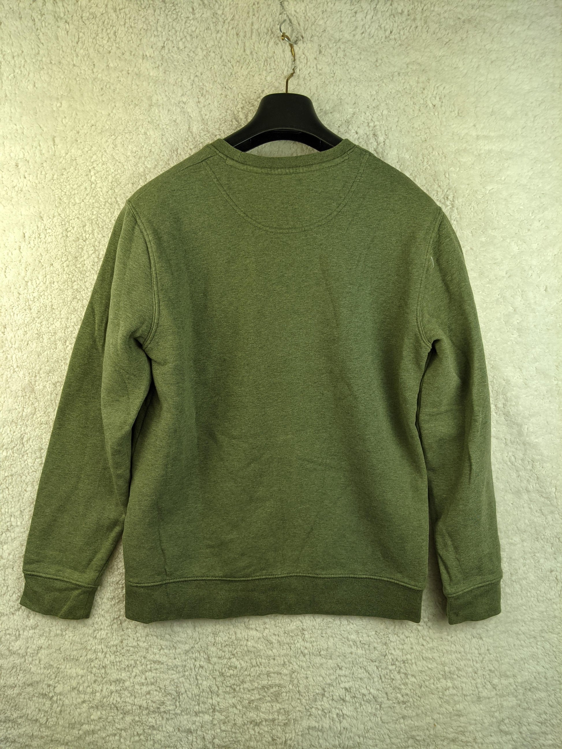 Back view of a green sweatshirt