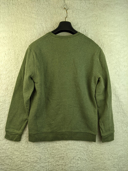 Back view of a green sweatshirt