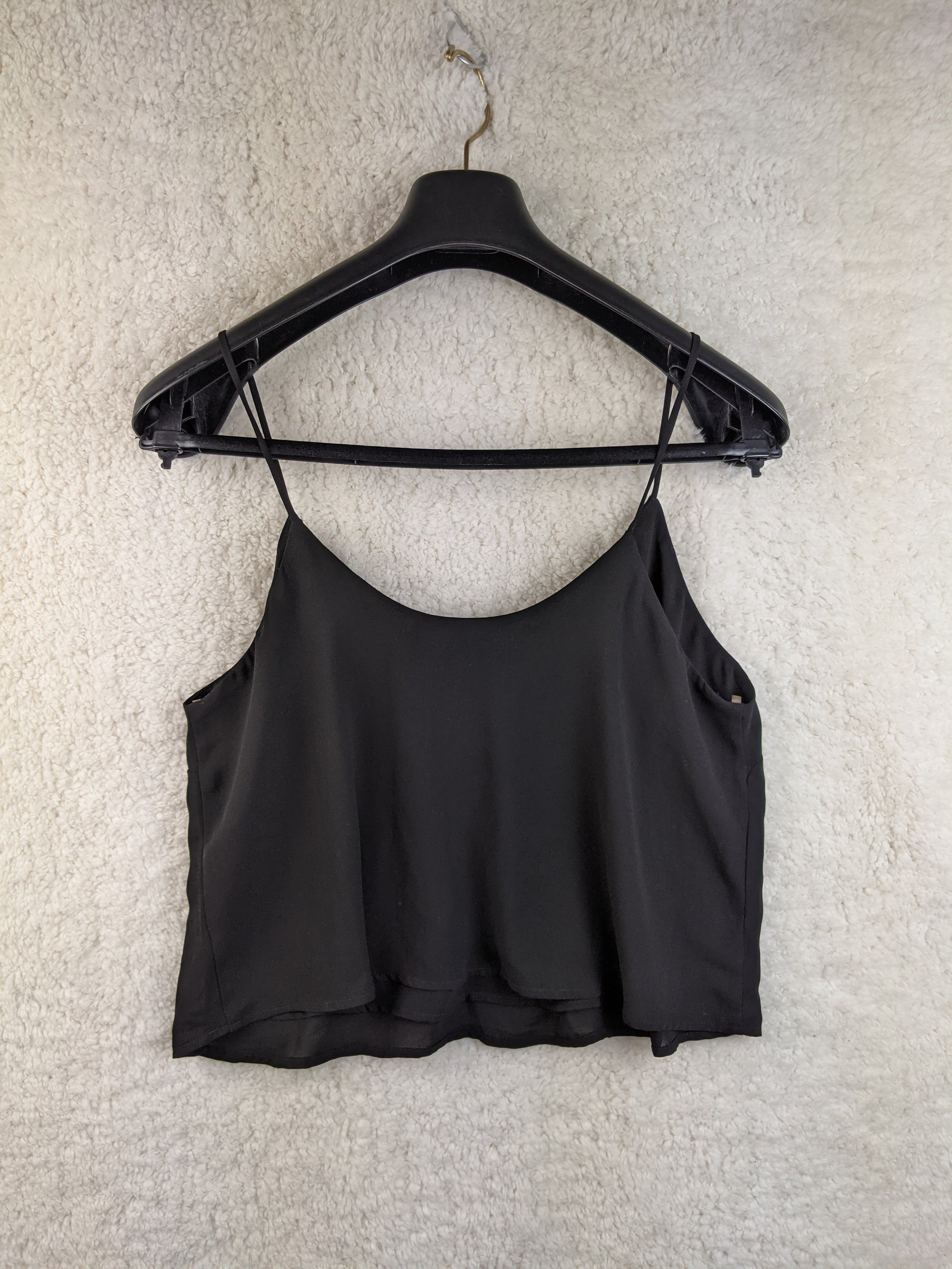 Back view of black Lush cami top