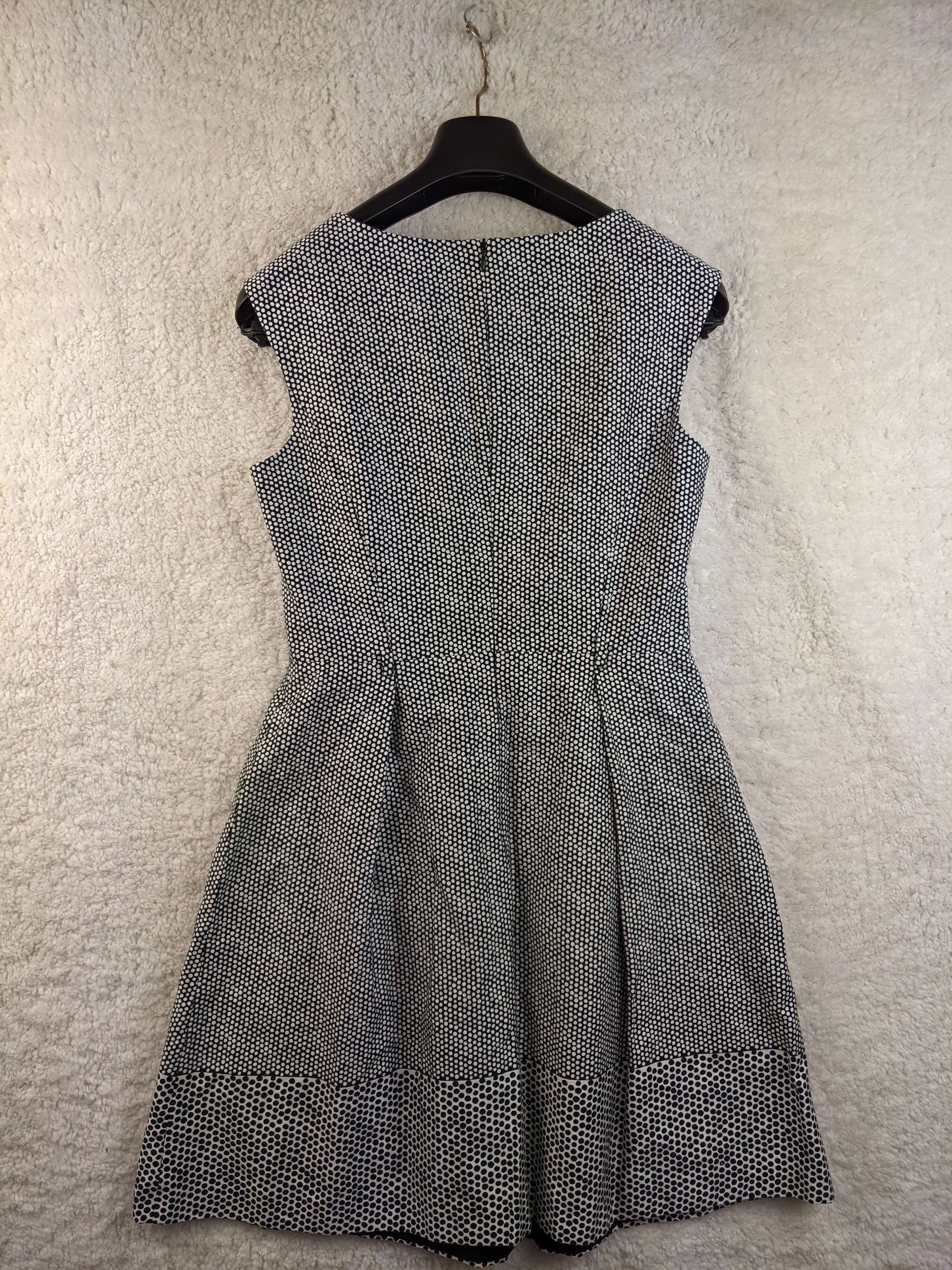 Back view of Esprit black and white polka dot dress