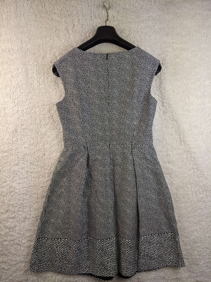Back view of Esprit black and white polka dot dress
