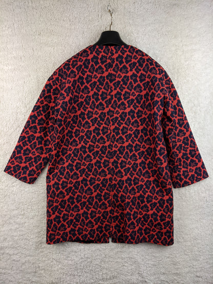 Back view of WE red and black leopard print coat