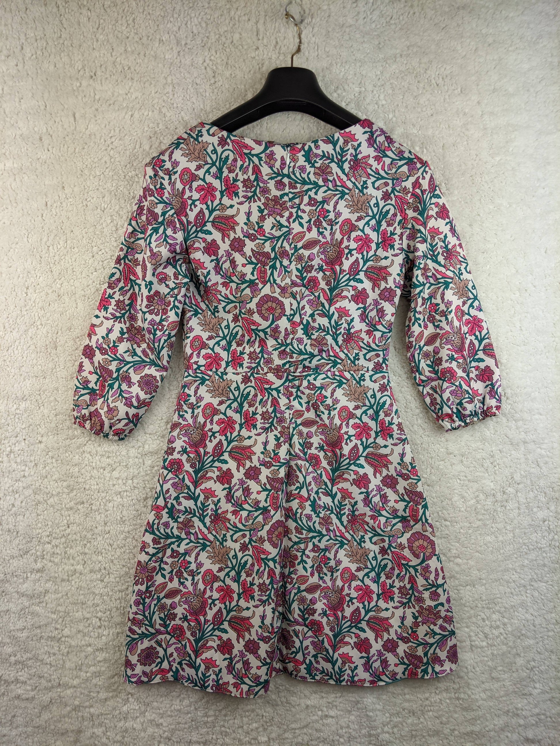 Back view of floral print dress
