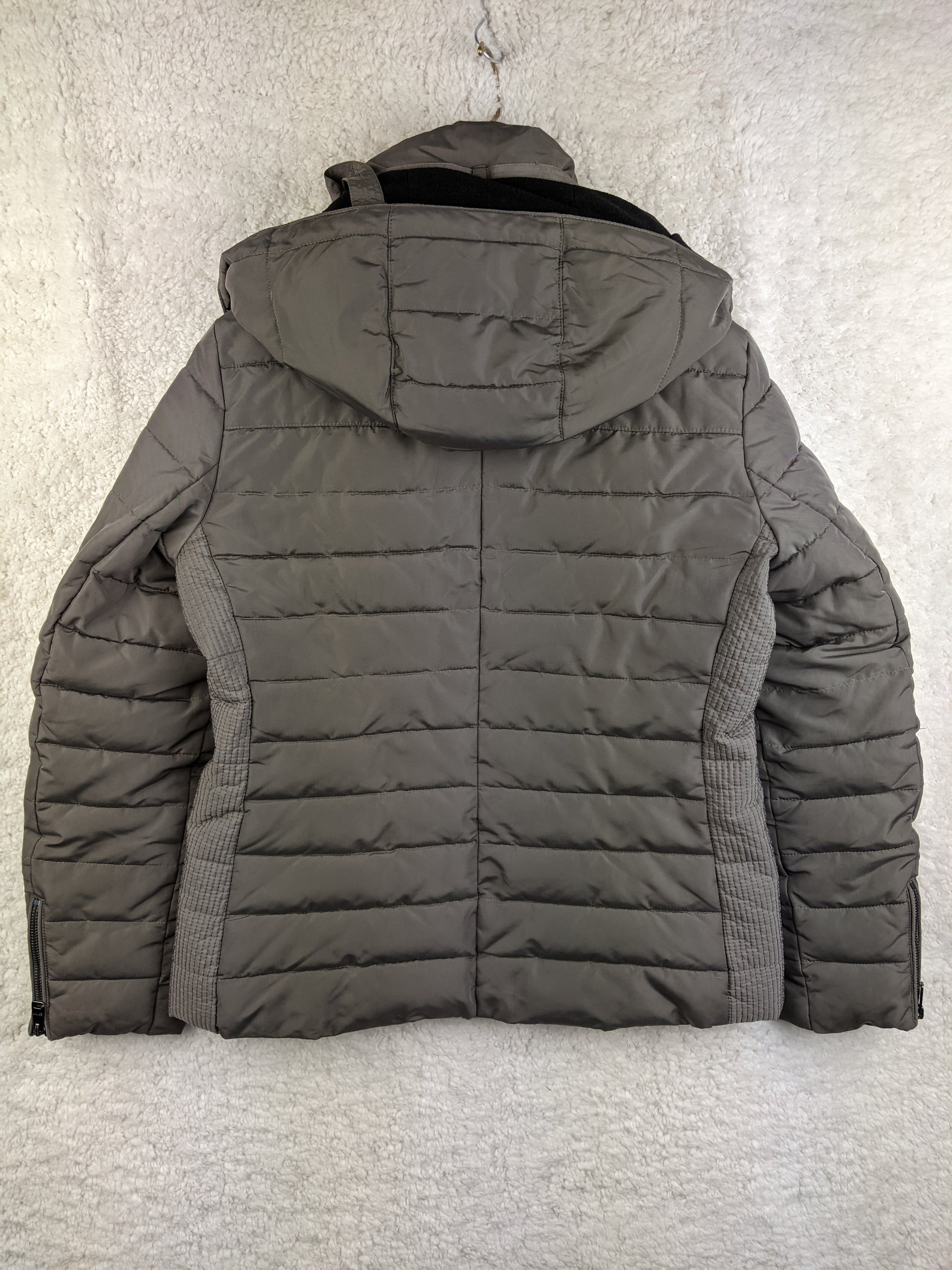 Back view of Esprit grey puffer jacket