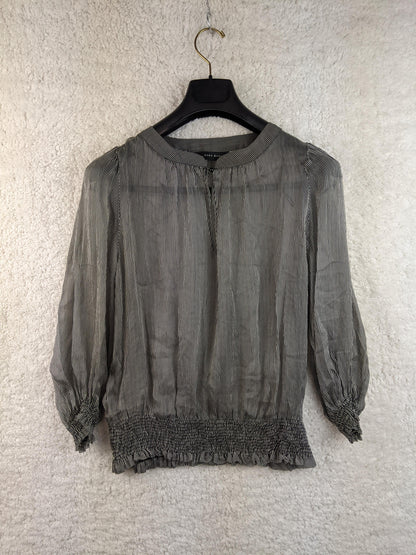 Front view of Zara Basic black striped blouse
