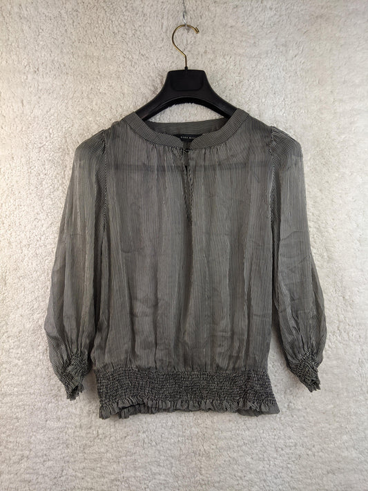 Front view of Zara Basic black striped blouse