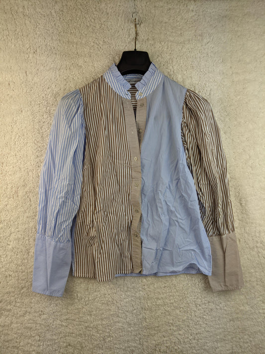 Front view of Co'couture striped shirt
