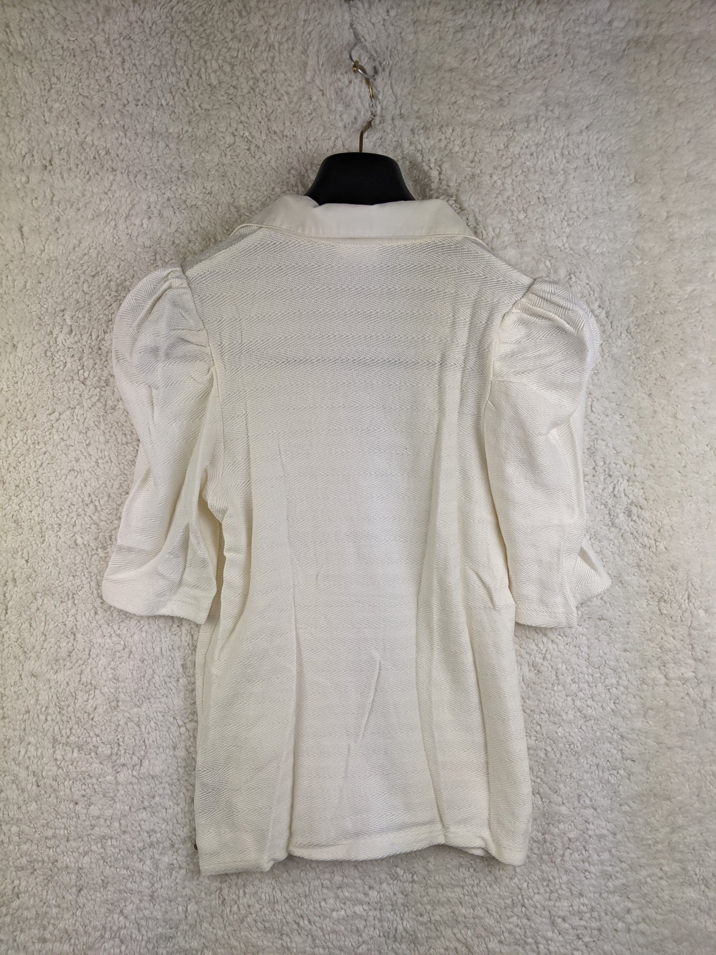 Back view of Scotch & Soda white collared blouse