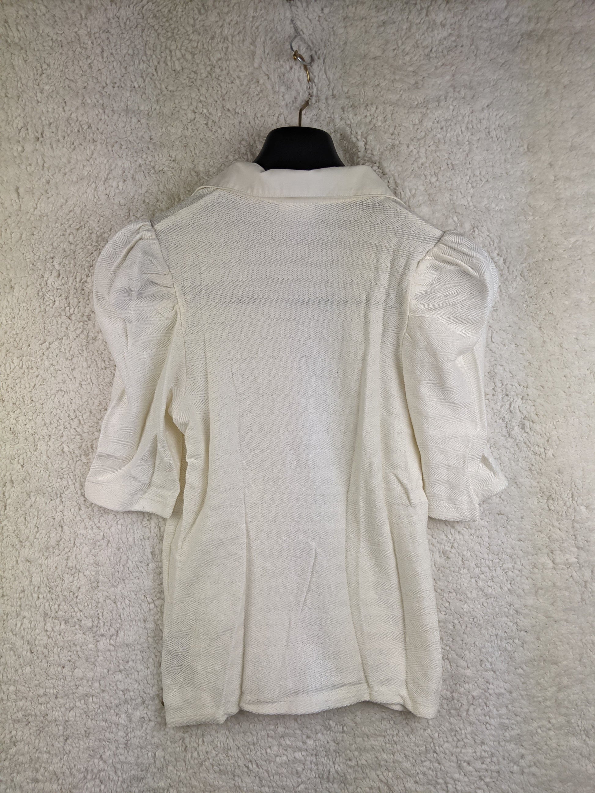 Back view of Scotch & Soda white collared blouse