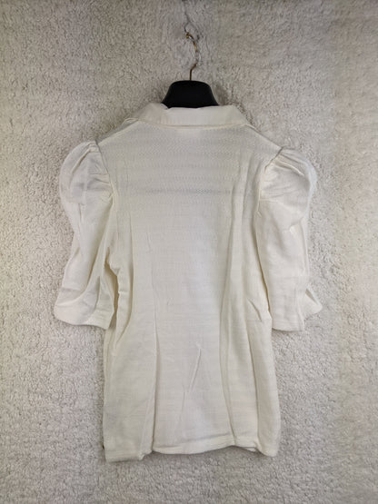 Back view of Scotch & Soda white collared blouse