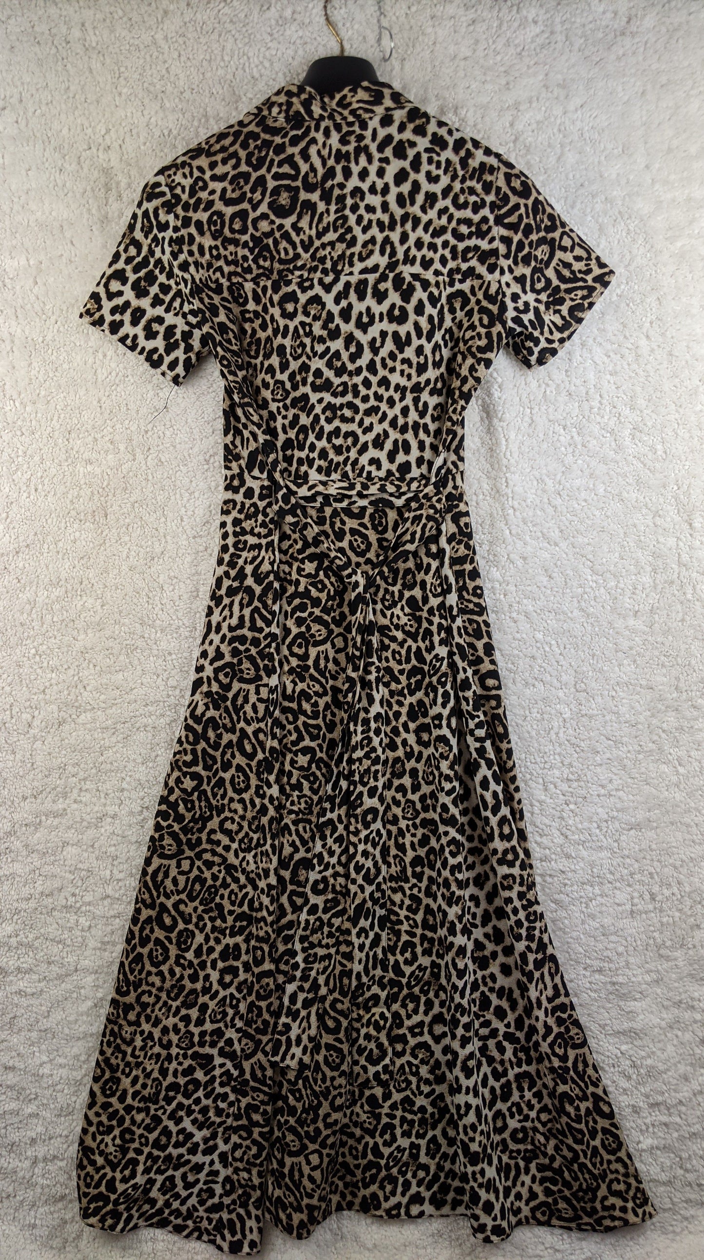 Back view of leopard print dress
