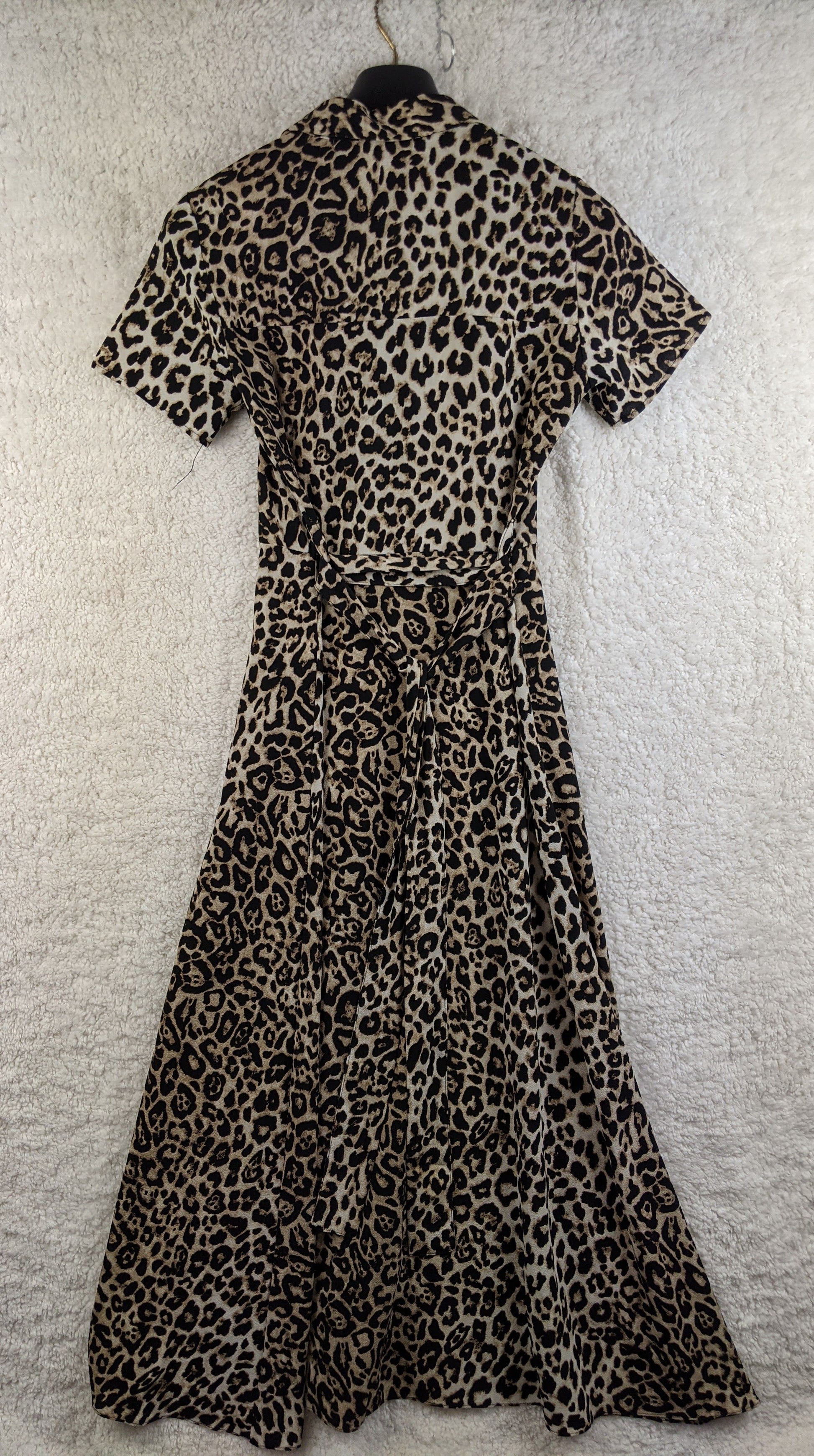Back view of leopard print dress