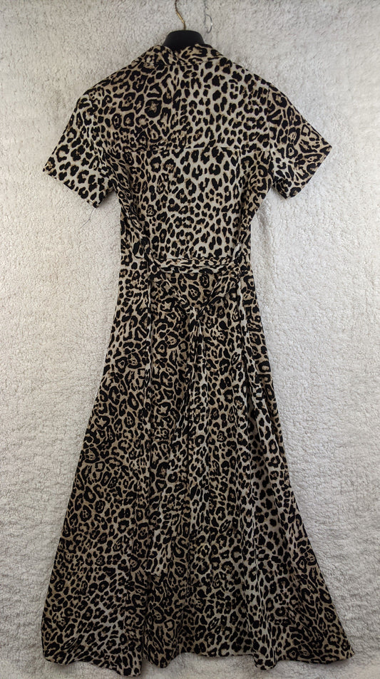 Back view of leopard print dress