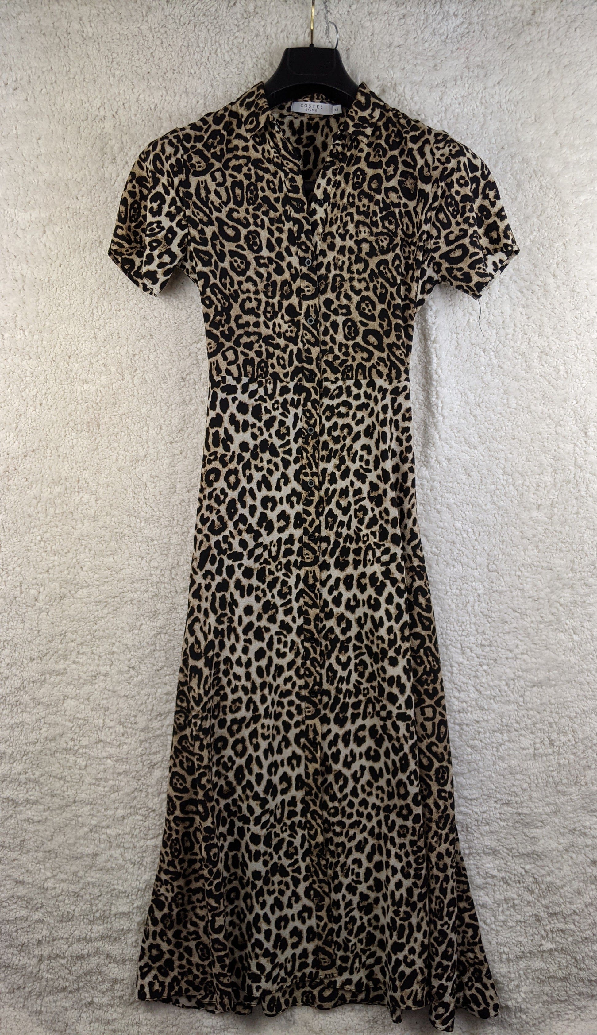Front view of leopard print dress