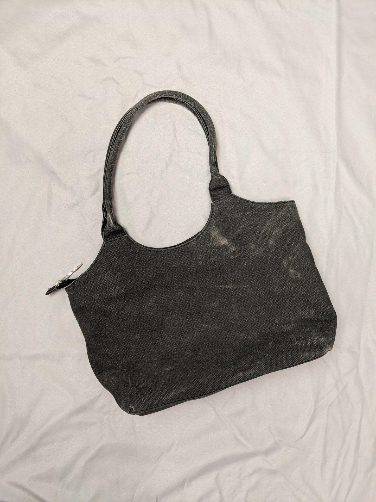 Back view of vintage black tote bag