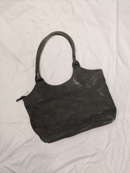 Back view of vintage black tote bag