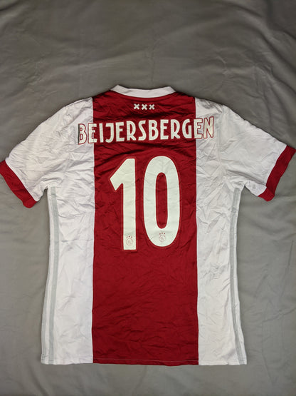 Back view of Adidas red and white Ajax football jersey with number 10