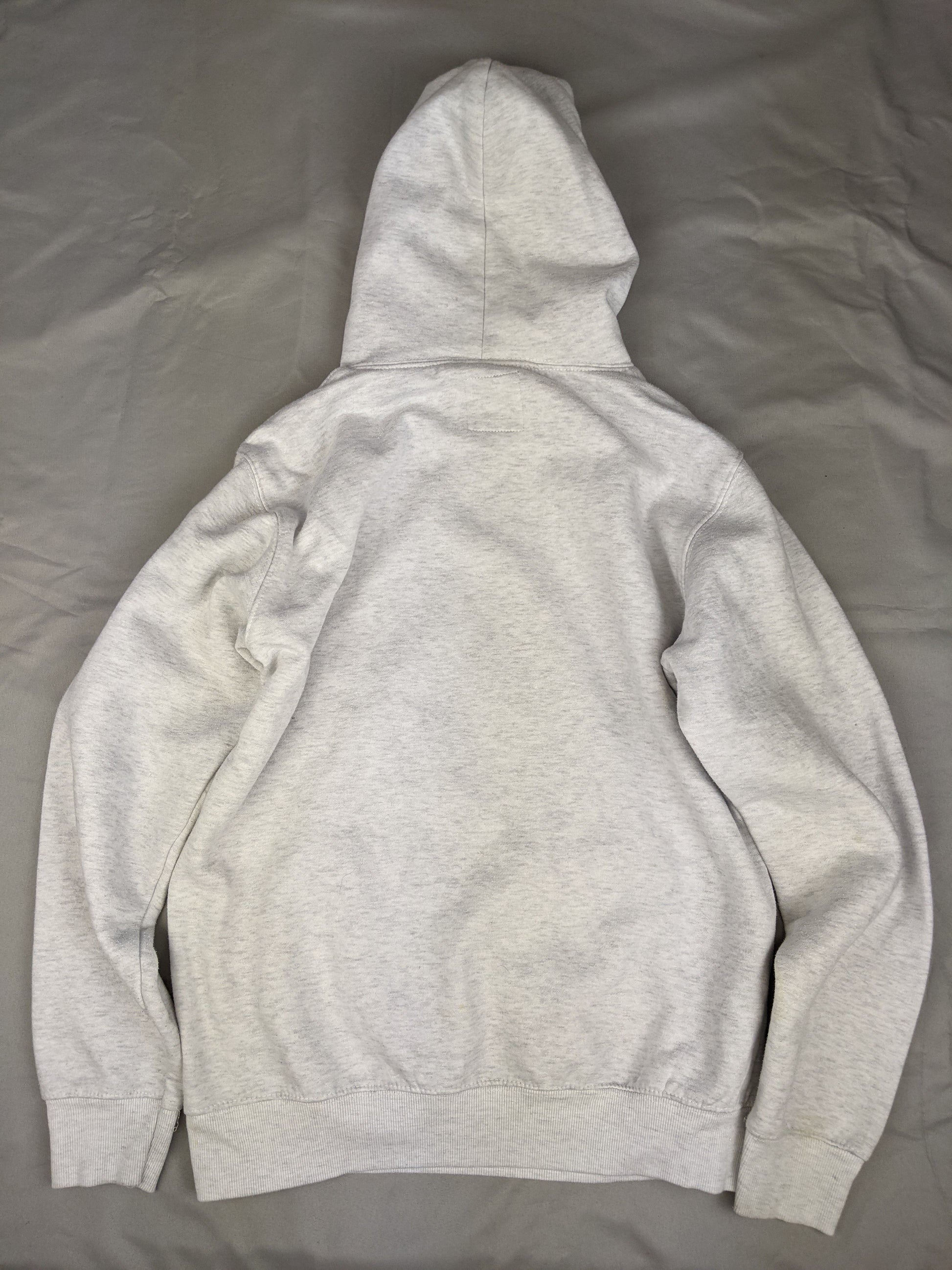 Back view of grey hoodie