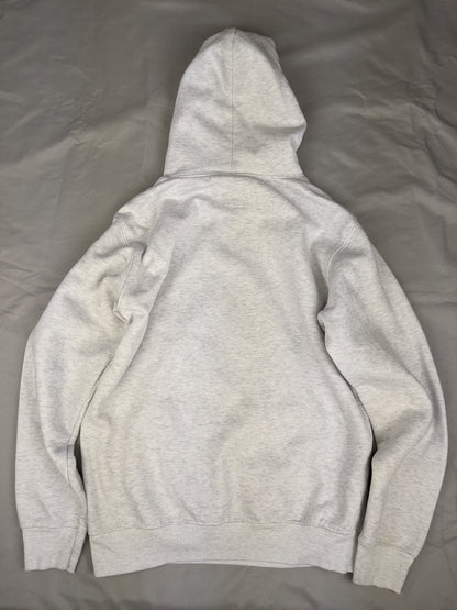 Back view of grey hoodie