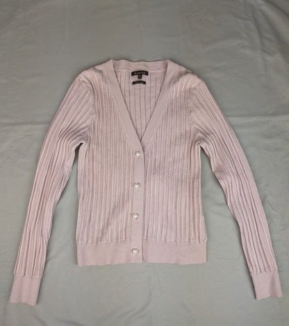 Light pink ribbed cardigan