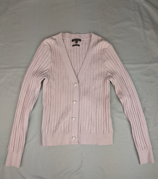 Light pink ribbed cardigan